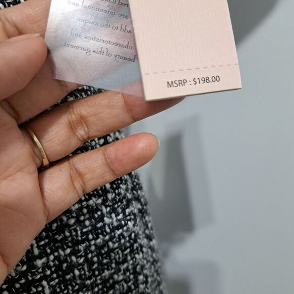 Nanette Lepore Boucle Double Breasted Sheath Mini Dress Black White Size 8 NWT - Picture 11 of 14